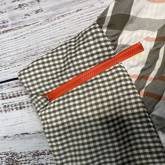 Nike Golf Sport Skirt size 2 Dri Fit Orange Olive Plaid Short A Line Pockets - Picture 5 of 8